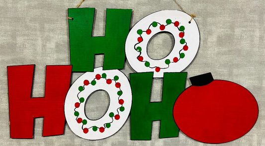 HoHoHo Christmas Door Hanger