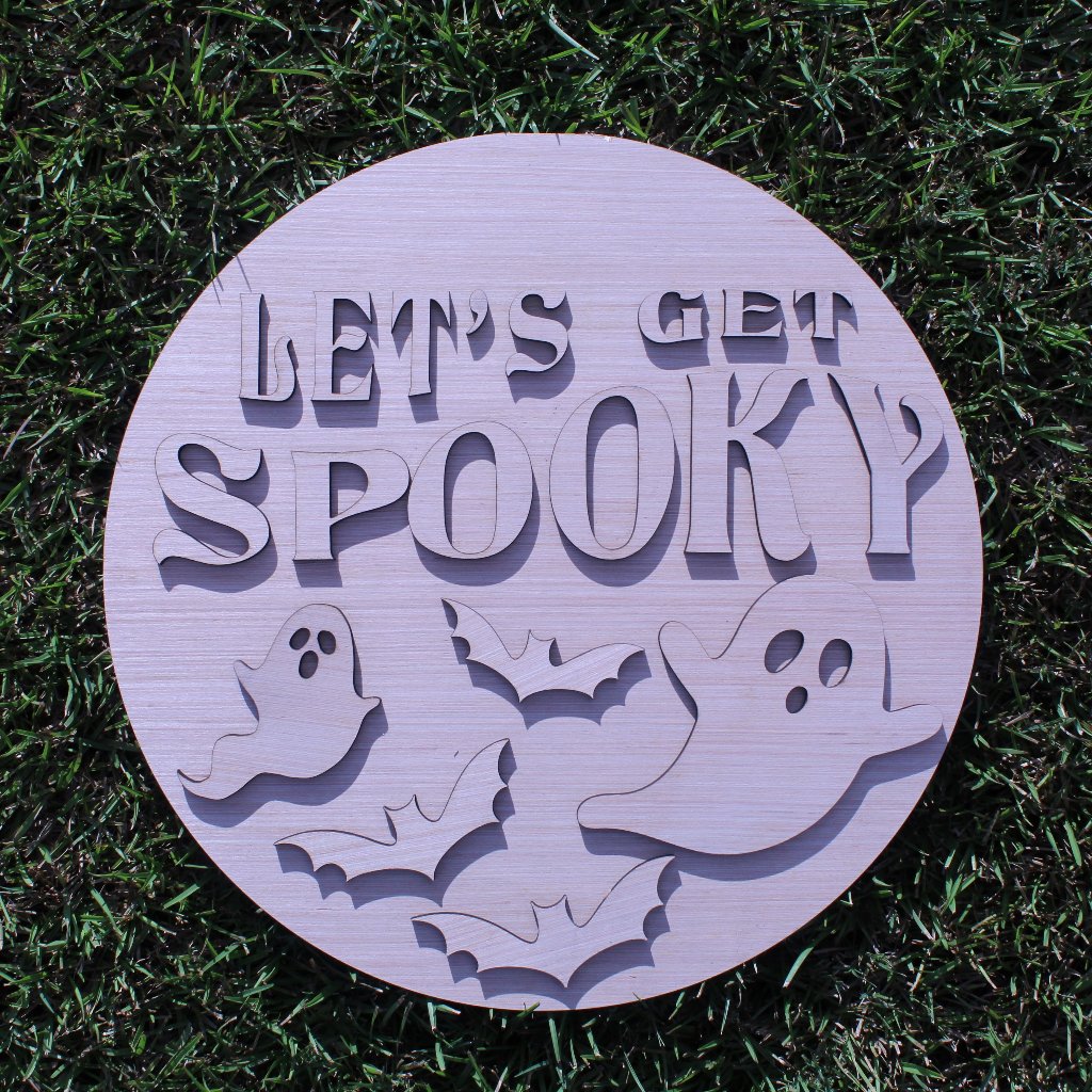 Let's Get Spooky Round Door Hanger DIY Unfinished