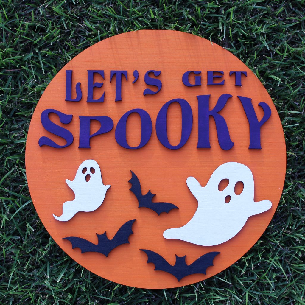 Lets Get Spooky Door Hanger Round