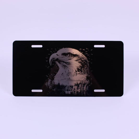 USA Themed Eagle Laser Engraved License Plate